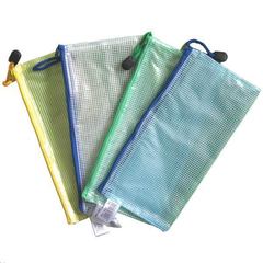 加厚A6票據袋  拉鏈袋 A6網格袋可當小筆袋 PVC拉鏈文件袋