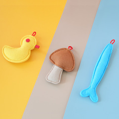 Bestselling New Felt Cat Toy 6 Styles Small Duck Mushroom Cat Toys Catnip Cat Toys