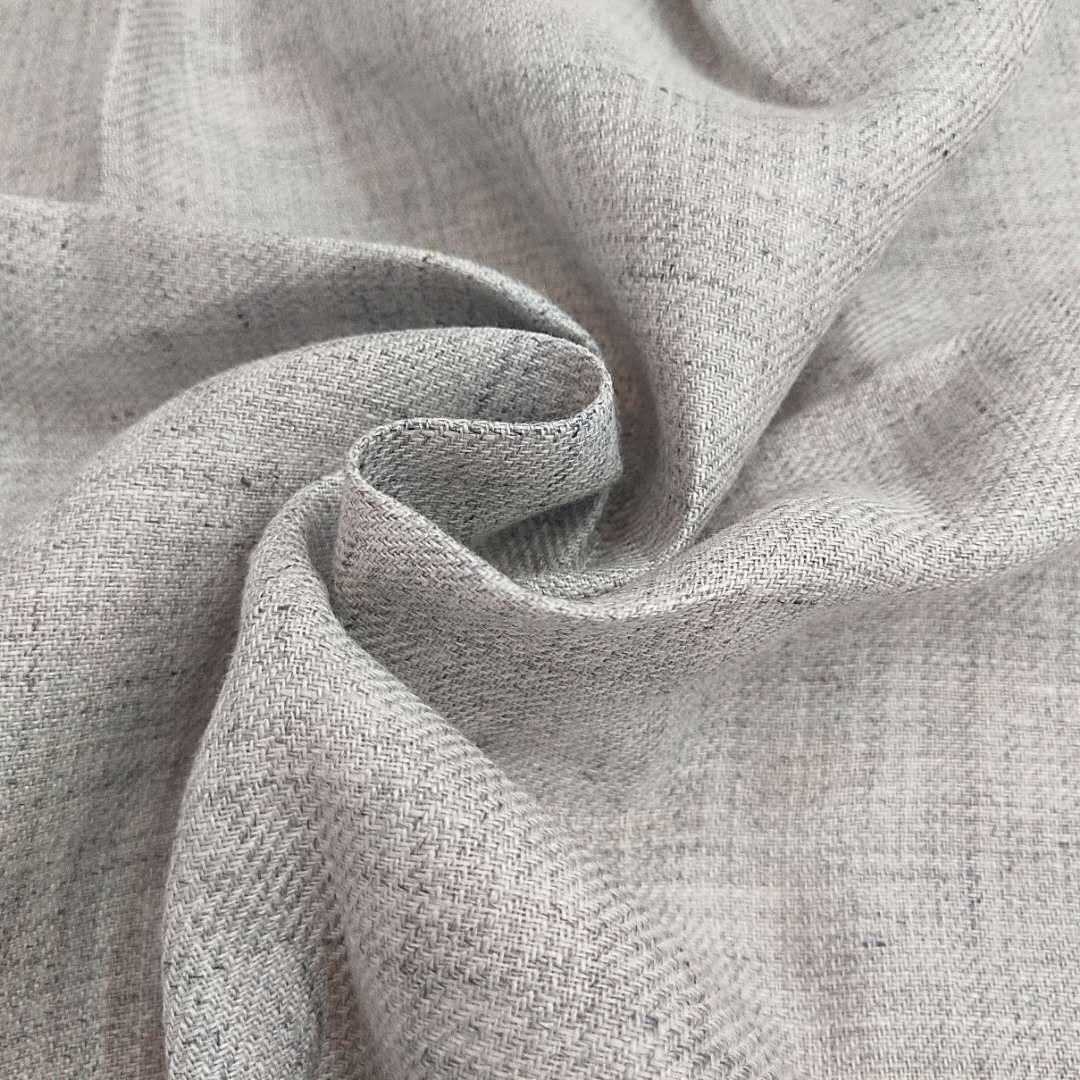 新艺纯亚麻色织斜纹面料色纺复古斜纹布料11721#