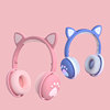 New head -wear cat ear headset wireless Bluetooth headset hair light cat claw girls Children's Bluetooth headset cross -border