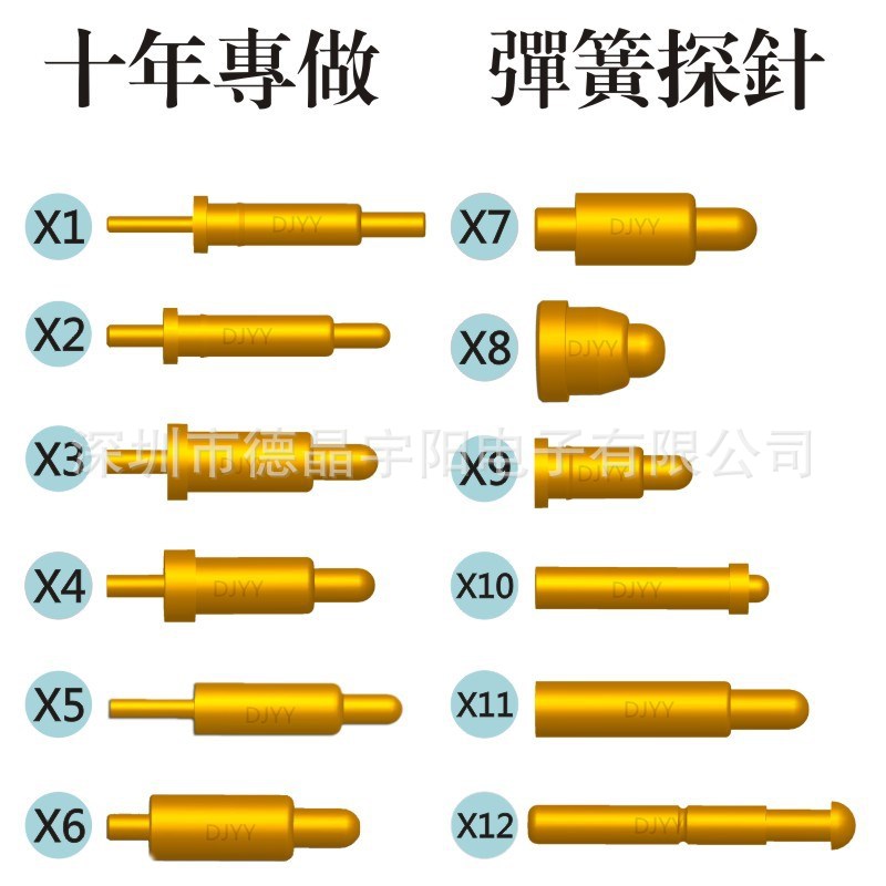 pogo pin连接器 智能家居弹簧顶针 弹簧针 双头针 探针 电流针