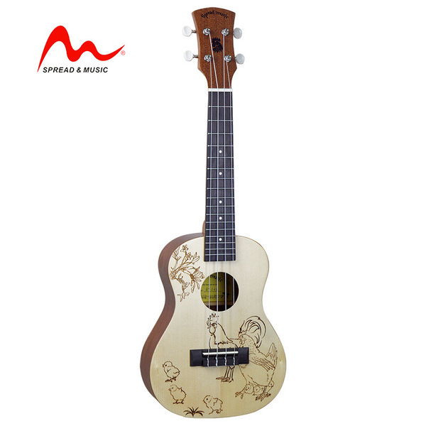 Cartoon ukulele with a score