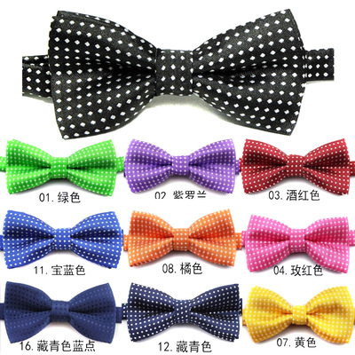 儿童领结 男童饰品潮宝宝jk小孩蝴蝶结bowtie 宠物狗点子韩版纯色|ms