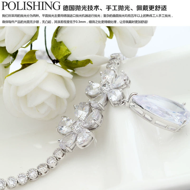 Н Necklace для невесты, медная цирконий, набор, вечернее платье, аксессуары, стиль лёгкой роскоши, европейский стиль