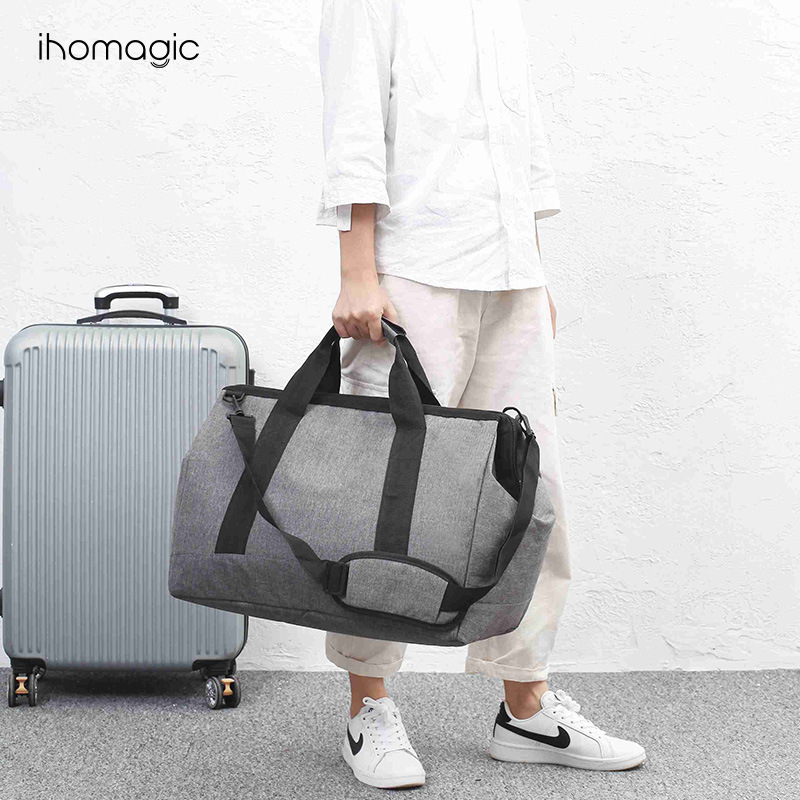 Bolso bandolera universal grande gris simple bolsa de viaje de moda de gran capacidad con cremallera bolsa de dumpling portátil