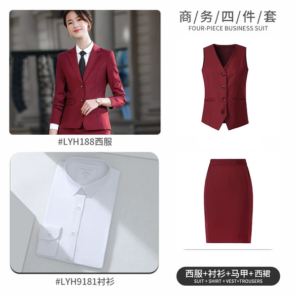 Lyh188 Female Red suit +9181 shirt +388 vest +188 western skirt