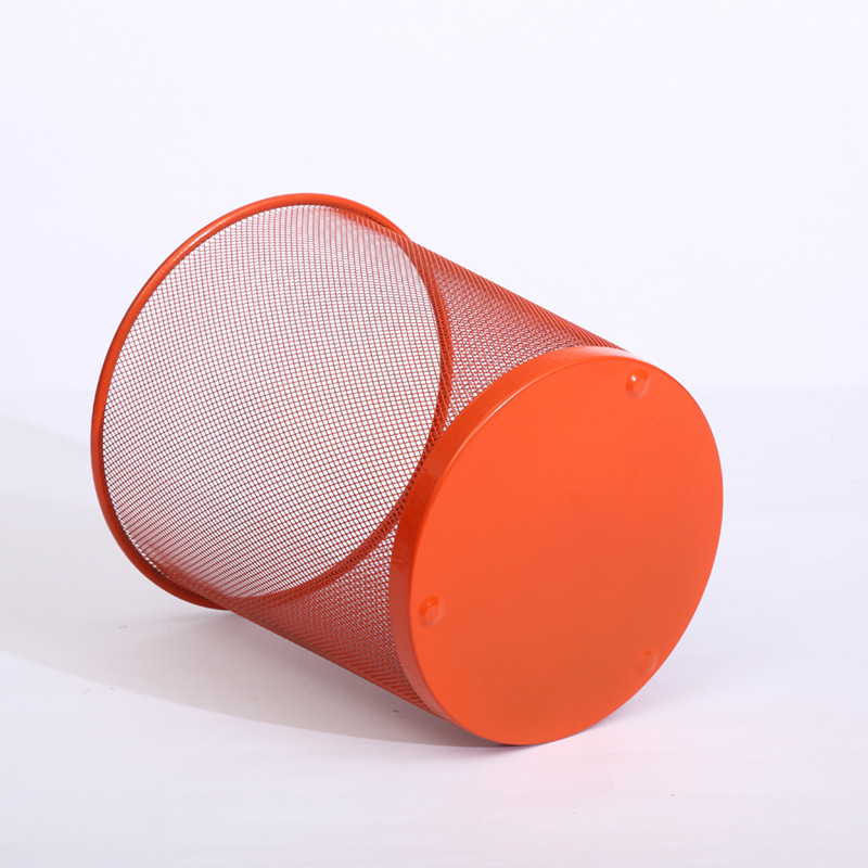 Cubo de basura creativo con patrón de rejilla, nuevo y popular, papelera hueca, para hogar/oficina, papelera de metal multipropósito