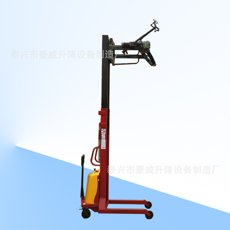 半自动油桶升降倒料车搬运车 可倾式圆桶装卸车电动铁桶翻转车