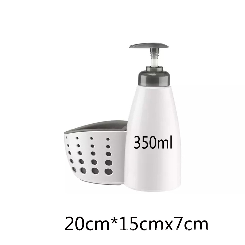 Dispensador de Jabón a Presión 350 ml de Plástico con Esponja para Fregadero de Cocina image 4