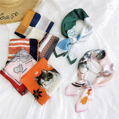 70 silk scarf spring, autumn and summer small square neck scarf women's scarf neck protector Korean thin scarf temperament professional