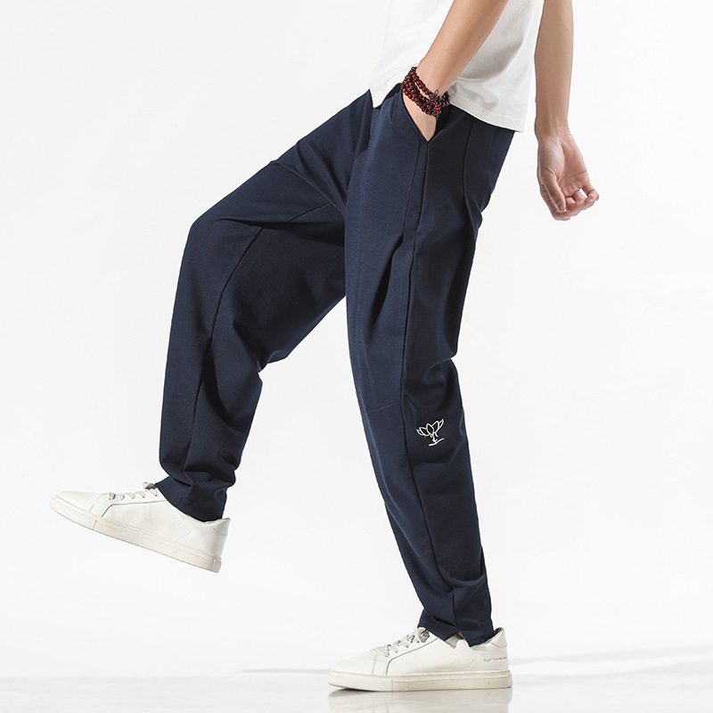 Spring Men's Harlan Pants Loose Casual Pants Chinese Style Men's Pants National Fashion Large Size Sports Pants
