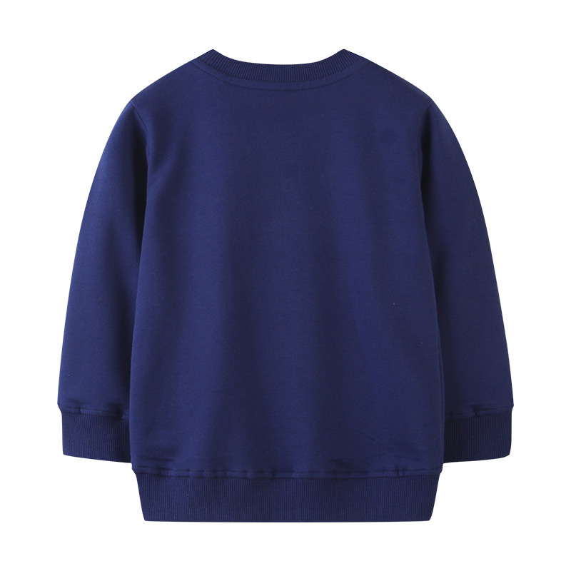 Suministro transfronterizo de nuevos productos de otoño: sudaderas para niñas con bordado de dibujos animados de estilo europeo y americano, lindas sudaderas de cuello redondo para niños pequeños.