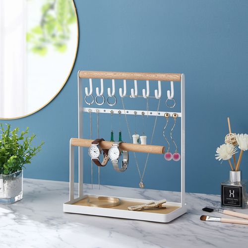 Nordic light luxury ins style metal earrings and necklace storage rack creative vertical living room and bedroom jewelry storage rack