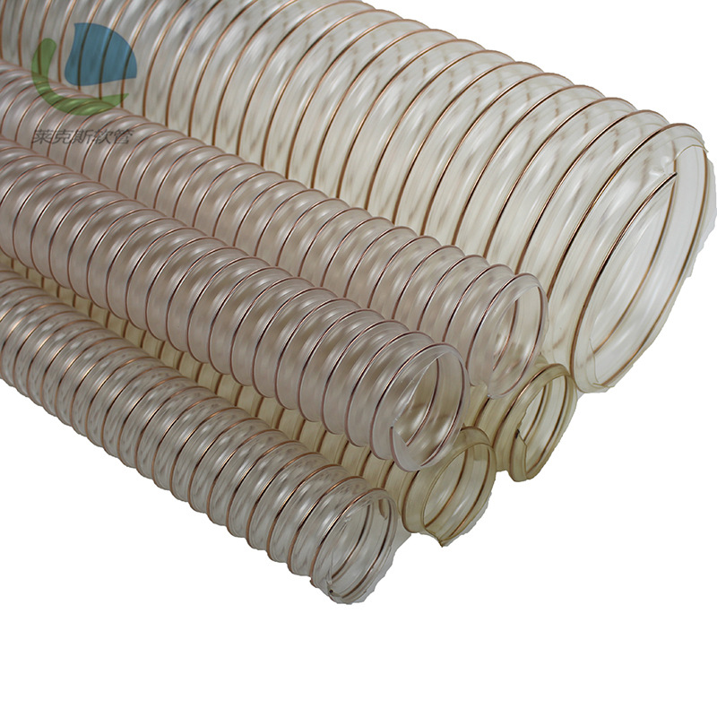 供应吸尘软管PU钢丝软管 钢丝吸尘管工业吸尘通风管PU软管