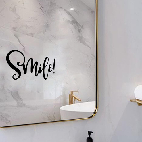 English smiling inspirational bedroom living room mirror removable waterproof English decorative wall sticker wholesale DZ200