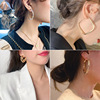 Silver needle, fashionable metal earrings, bag, silver 925 sample, European style, internet celebrity