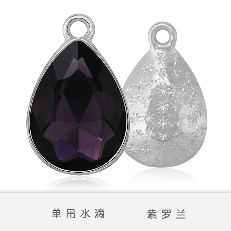 Fabricantes al por mayor gota de agua pulsera colgante simple colgante de aleación de zinc colgante accesorios de joyería de bricolaje pendientes accesorios de pulsera blanco K