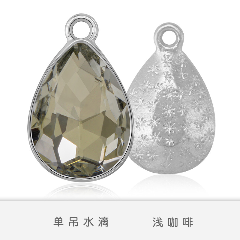 Fabricantes al por mayor gota de agua pulsera colgante simple colgante de aleación de zinc colgante accesorios de joyería de bricolaje pendientes accesorios de pulsera blanco K