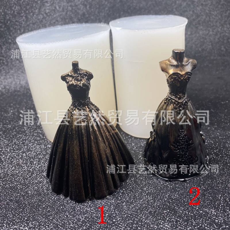 DIY material hecho a mano cristal epoxi molde vestido de novia falda silicona molde Mesa Decoración Accesorios material