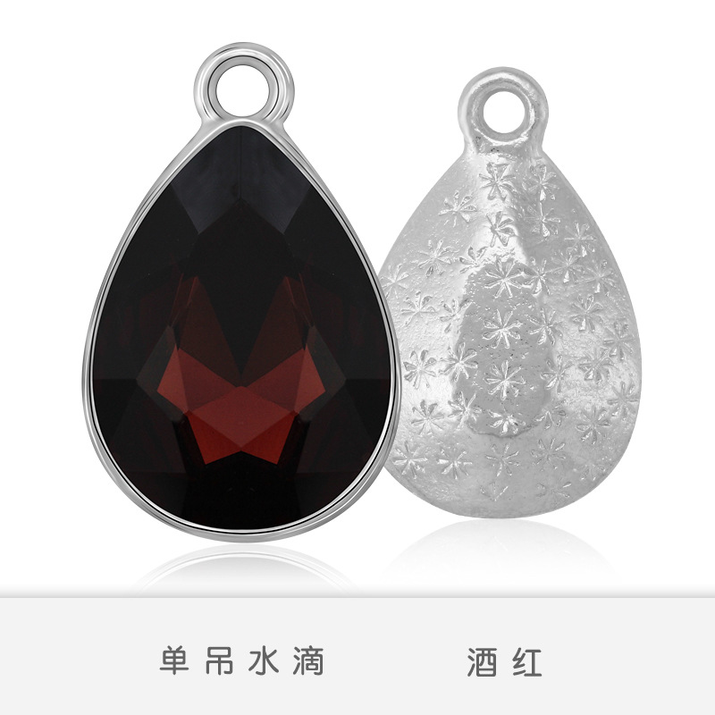 Fabricantes al por mayor gota de agua pulsera colgante simple colgante de aleación de zinc colgante accesorios de joyería de bricolaje pendientes accesorios de pulsera blanco K