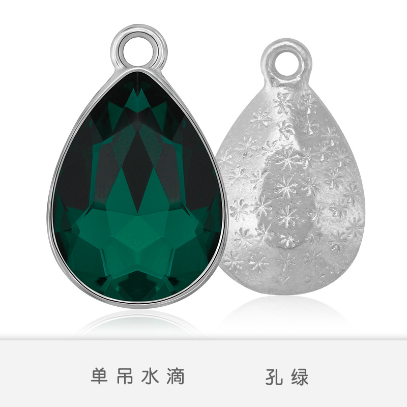 Fabricantes al por mayor gota de agua pulsera colgante simple colgante de aleación de zinc colgante accesorios de joyería de bricolaje pendientes accesorios de pulsera blanco K