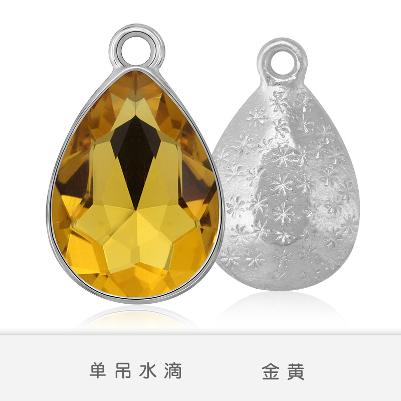 Fabricantes al por mayor gota de agua pulsera colgante simple colgante de aleación de zinc colgante accesorios de joyería de bricolaje pendientes accesorios de pulsera blanco K