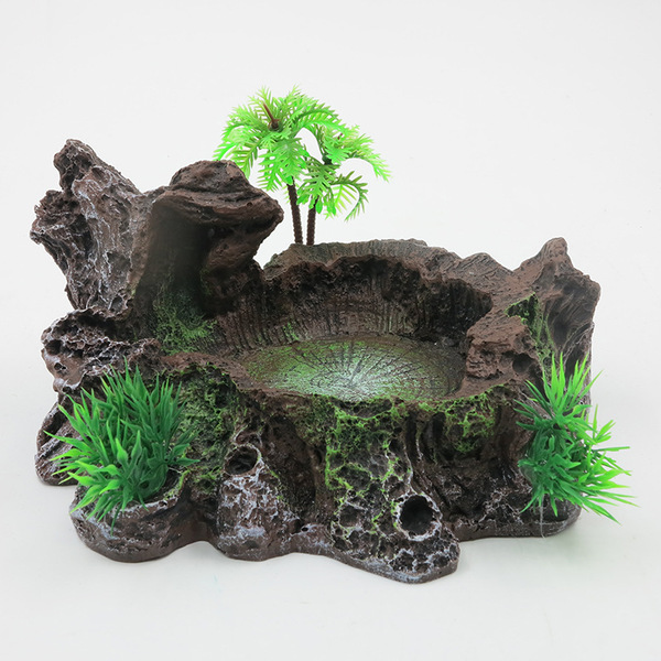 Fish tank landscaping ornaments simulated flocking resin moss water…