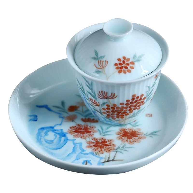 Jingdezhen Hand -painted Yingqing Ceramics April Tiangai Bowl Bowl Pine Cup Ms. Xiumei Tea Ware Artists