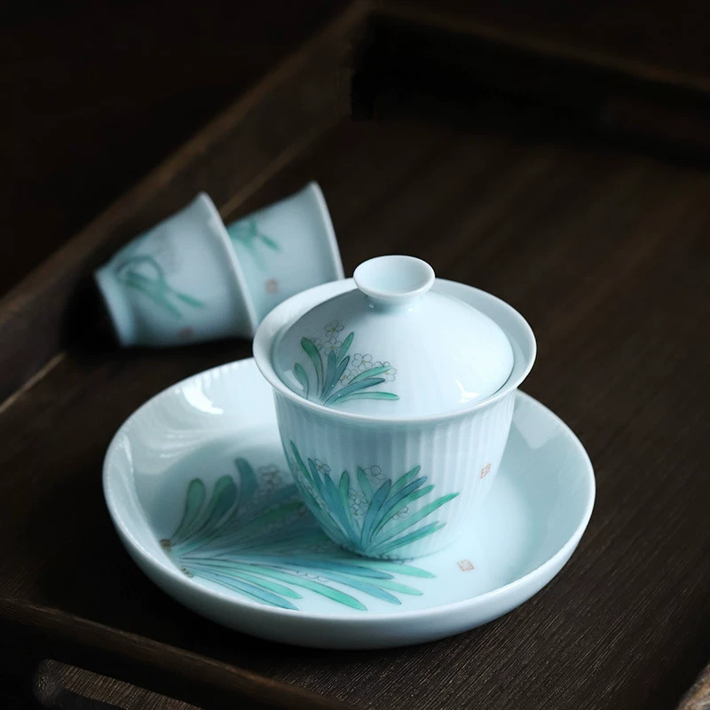 Jingdezhen Hand -painted Yingqing Ceramics April Tiangai Bowl Bowl Pine Cup Ms. Xiumei Tea Ware Artists