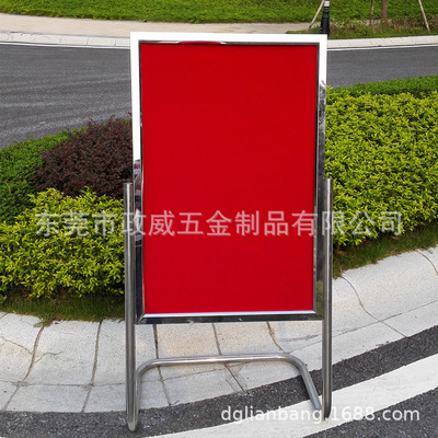 customized Display rack Set up a card indicator Stainless steel Billboard Poster frame hotel Welcome card Guide card
