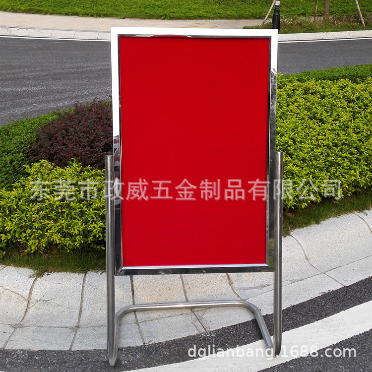 customized Display rack Set up a card indicator Stainless steel Billboard Poster frame hotel Welcome card Guide card