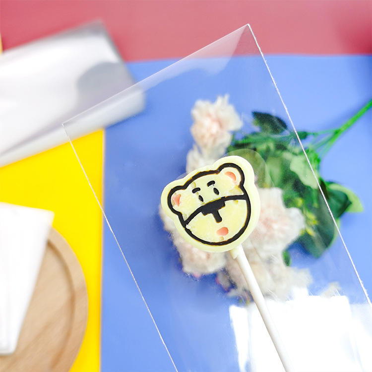 Pastel de chocolate Lollipop bolsa de plástico transparente OPP bolsillo plano bolsa de embalaje para hornear oferta especial al por mayor 100 piezas Precio