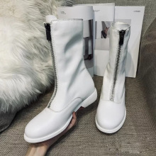 马丁靴女鬼帝guidi2025新款秋冬真皮英伦复古风前拉链短靴中筒靴