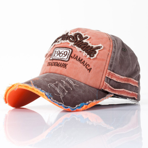 European and American old men's embroidered letters baseball cap driver's hat 1969 frayed peaked cap sports outdoor women's sun hat