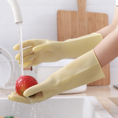 Thickened tendon rubber gloves, durable latex, wear-resistant, laundry, dishwashing, plastic housework, cleaning rubber gloves