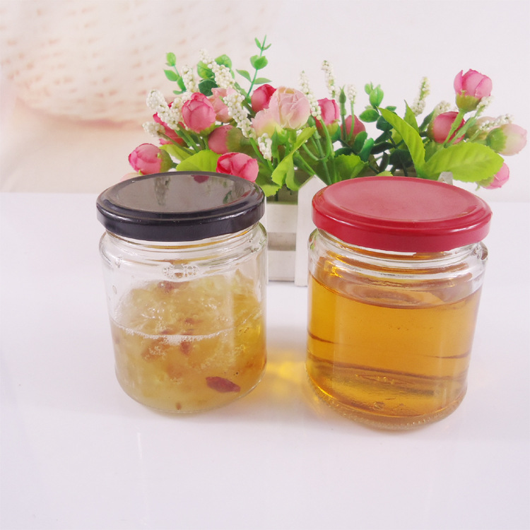 厂家直销优质240ml黄豆酱玻璃瓶果酱瓶,密封罐头瓶,玻璃虾酱瓶