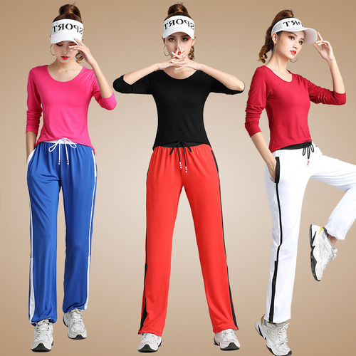 Tingziyi square dance clothing new autumn and winter long-sleeved tops sports fitness dance group performance fitness single piece