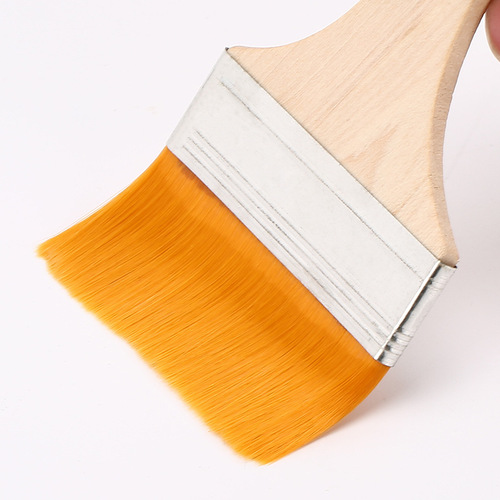 Nylon board brush brush row brush paint wooden handle No. 1-2 oil painting acrylic painting art painting board brush brush