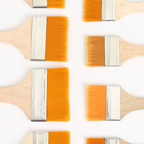 Nylon board brush brush row brush paint wooden handle No. 1-2 oil painting acrylic painting art painting board brush brush