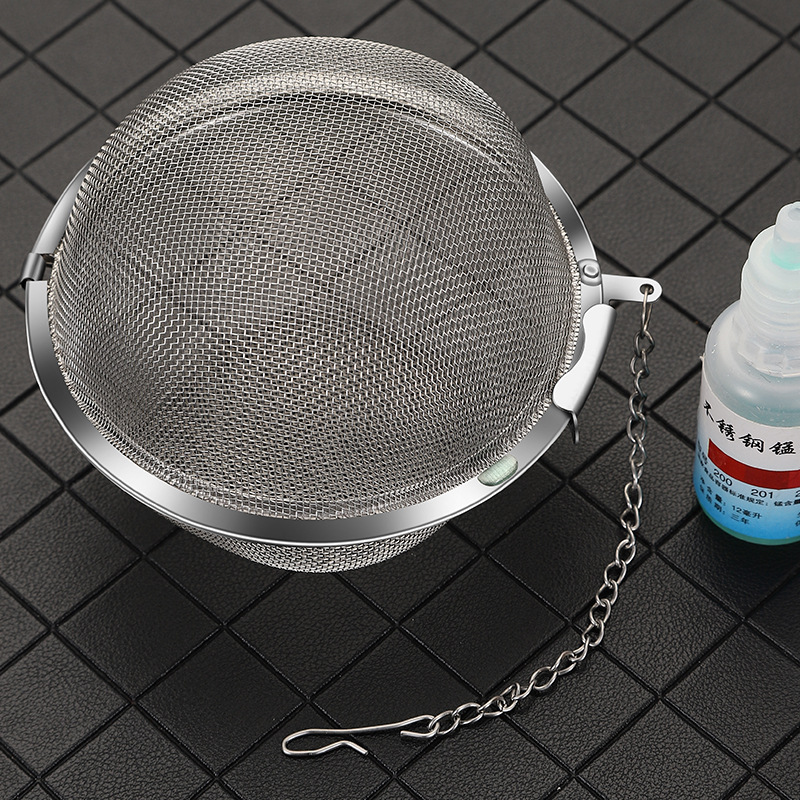 Acero inoxidable 304 Weibao malla con cadena de bola de té condimento bola té olla caliente filtro sopa estofado condimento bola