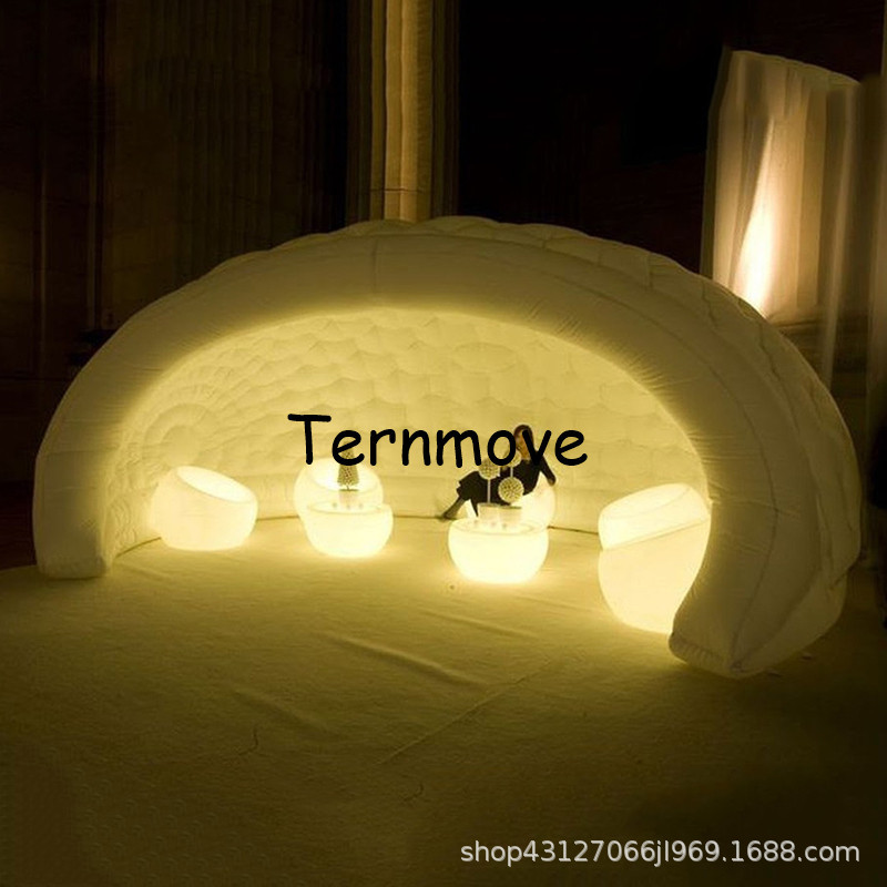 发光帐篷持续充气展览半圆双层白色儿童摄影照相亭led luna tent