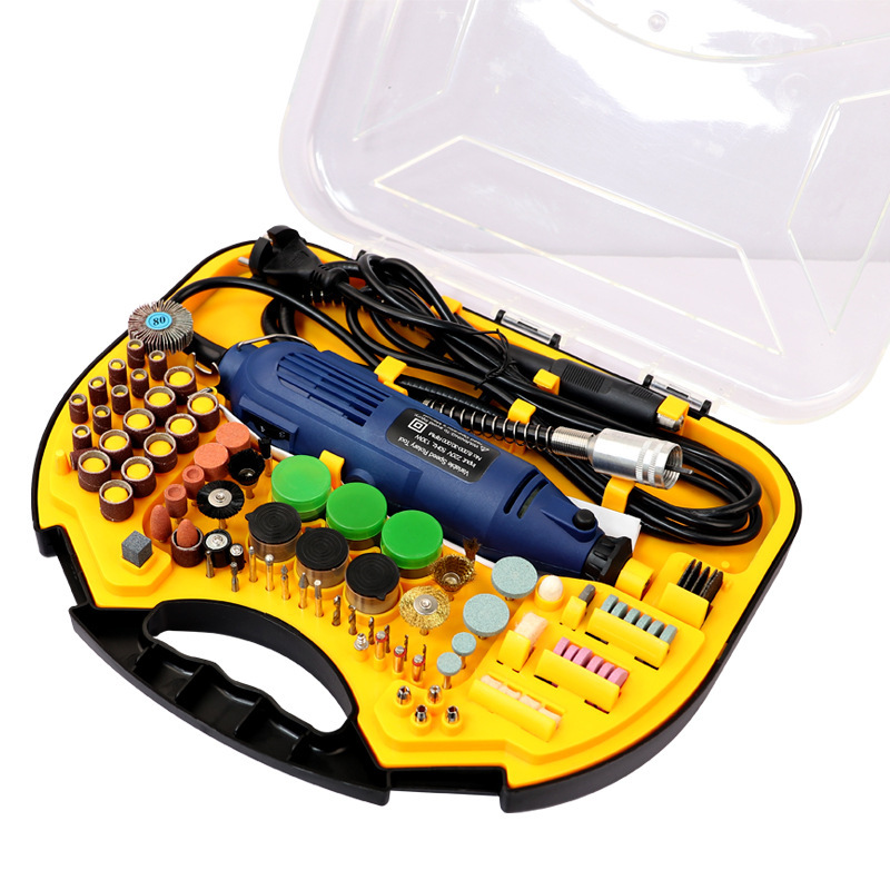 DIY跨境211套装电磨机木工根首饰玉石切割直打磨抛光雕刻机