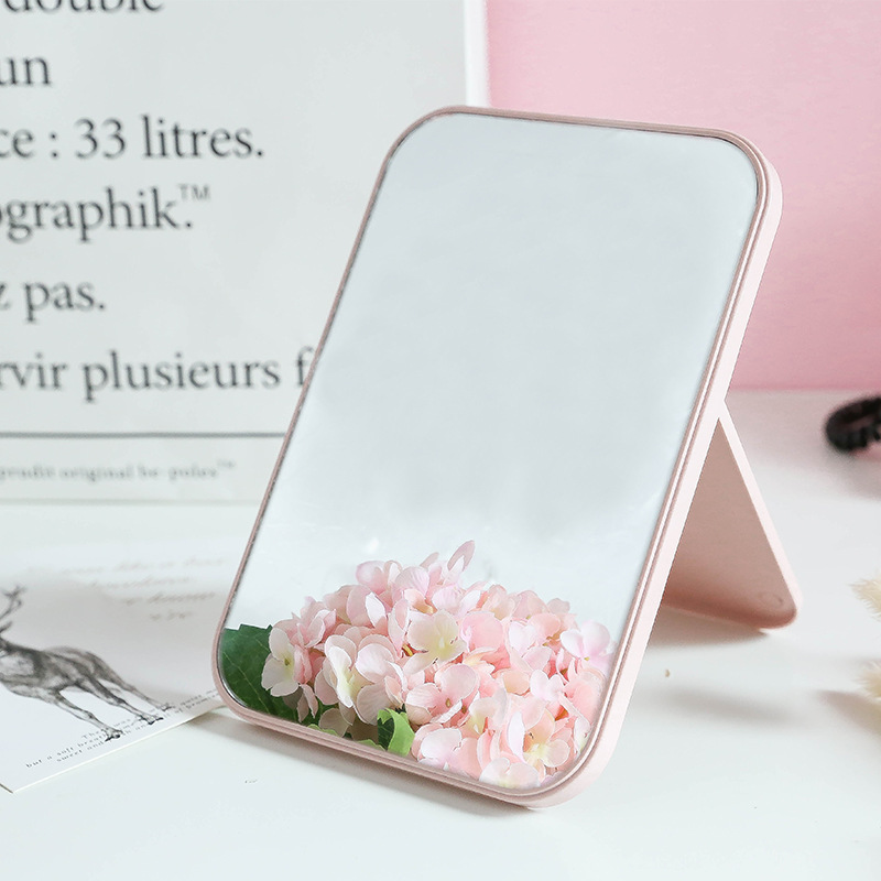 Mirror Portable Makeup Mirror Folding Portable Mirror Dormitory Students Small Mirror Desktop Stand Dressing Mirror Girl