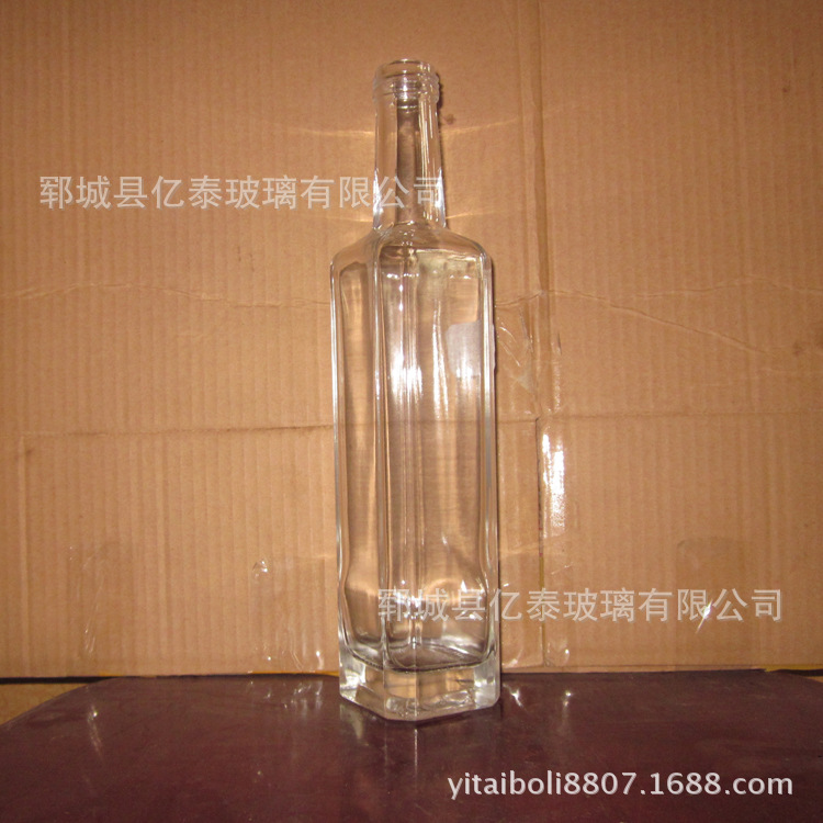 推荐一斤晶白料牡丹籽油瓶 方形玻璃瓶500ml 晶质料核桃油瓶