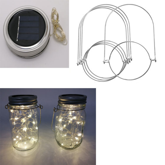Solar glass jar 30 lamp beads light source Mason bottle accessories LED copper wire American courtyard Firefly hanging lamp