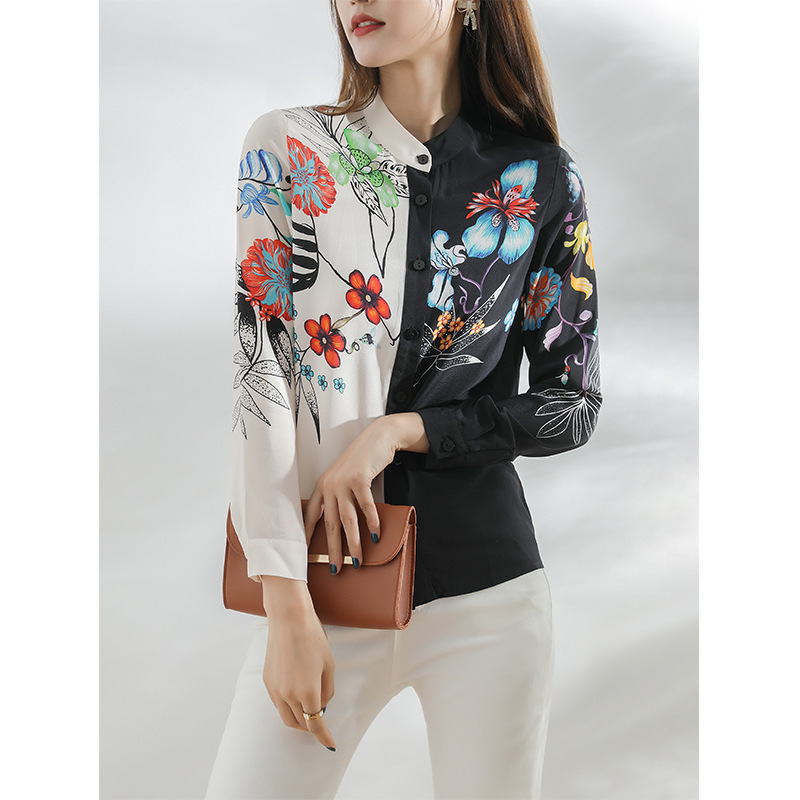 Silk Light Mature Shirt Women's Long-Sleeved Niche Design New Elegant Fashionable Heavy Mulberry Silk Top Trendy