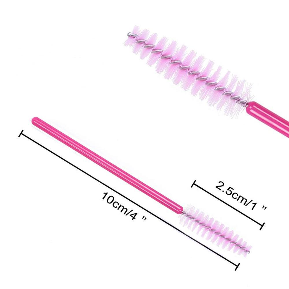 Cepillo de pestañas desechable a granel extensión de pestañas cepillo ojo palillo barra de oro, Rosa/rosa