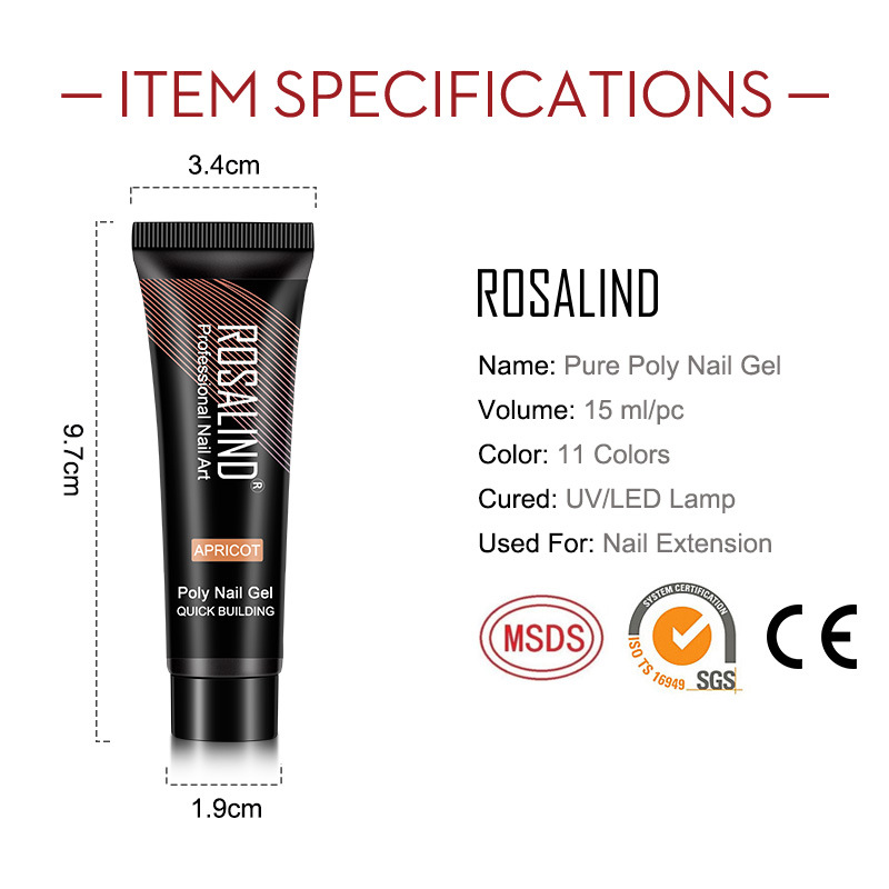 ROSALIND pegamento de extensión de uñas rápido transfronterizo pegamento de cristal pegamento de fototerapia pegamento de extensión pegamento de esmalte de uñas sin papel especial