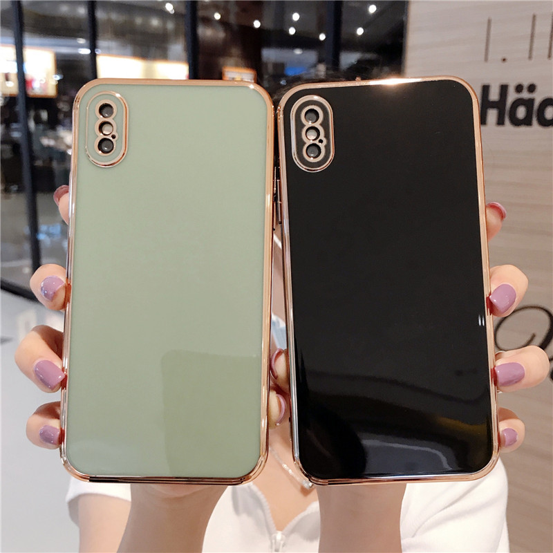 Electroplated Straight Edge Suitable for Apple 15 Phone Case 12Pro Full Lens Coverage Xr Solid Color 16Pro Anti-Drop iPhone Electroplated Straight Edge Suitable for Apple 15 Phone Case 12Pro Full Lens Coverage Xr Solid Color 16Pro Anti-Drop iPhone