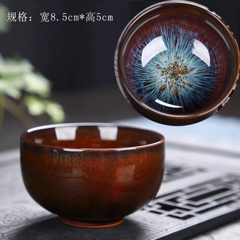Чайная чашка Jianzhan (Tianmu), меняемая глазурь керамическая одноразовая чашка, песочно-золотые и кристаллические эффекты